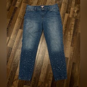 Juicy Couture Blue Skinny Jeans with rhinestone Accents